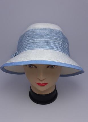 Капелюх жіночий блакитний морський льон 56-57 lu feng.