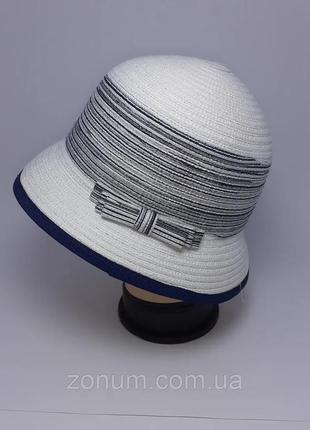 Шляпа женская синяя морская лен 56-57 lu feng.