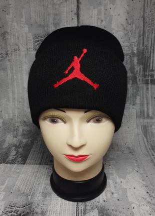 Шапка черная лопата зима унисекс jordan.2 фото