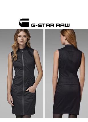 G-star army chopper dress чёрное короткое платье на молнии карго стильное летнее сарафан