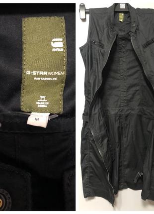 G-star army chopper dress чёрное короткое платье на молнии карго стильное летнее сарафан