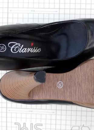 Туфли лодочки черные натуральная кожа clarisse 36 размер 22,5 см4 фото