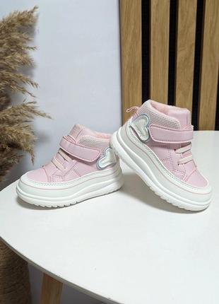 Демисезонные детские ботинки для девочки розовые от том.  м