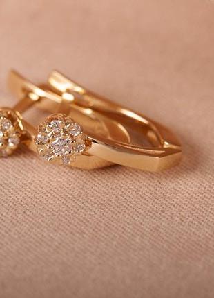 Золоті сережки з діамантами.2 фото