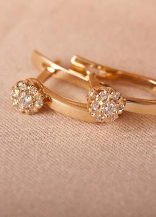 Золоті сережки з діамантами.3 фото