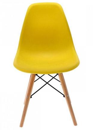 Крісло для кухні на ніжках bonro в-173 full kd жовте (4шт)4 фото