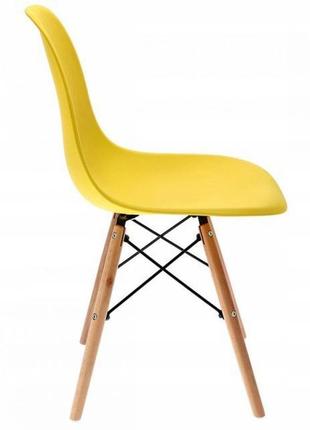 Крісло для кухні на ніжках bonro в-173 full kd жовте (4шт)3 фото