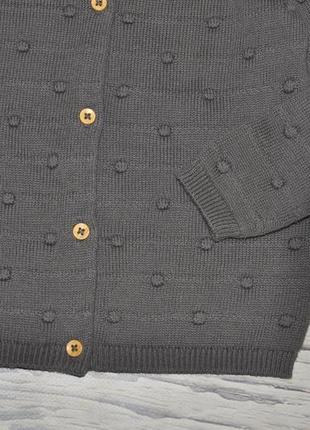 1-2 года 92 см h&amp;m новый трикотажный свитер кардиган фактурной вязки с круглым вырезом девочке7 фото