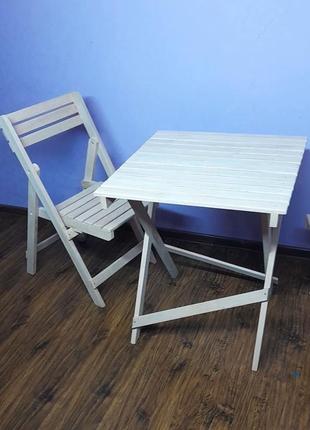 Деревянный стол квадратный раскладной 60х60 ольха