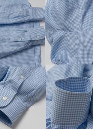 Brioni&nbsp; blue check shirt&nbsp;&nbsp;мужская рубашка9 фото