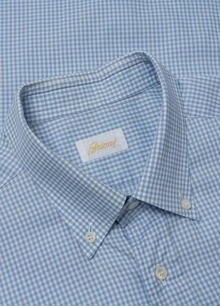 Brioni  blue check shirt  чоловіча сорочка