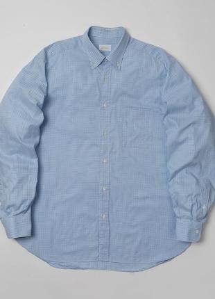 Brioni&nbsp; blue check shirt&nbsp;&nbsp;мужская рубашка2 фото