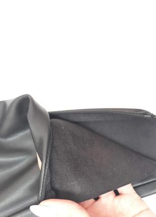 Черные штаны лосины zara  из экокожи5 фото