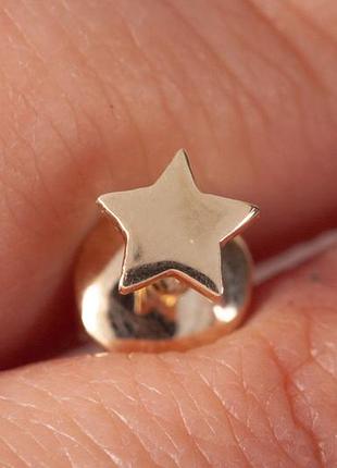 Детские сережки гвоздики из желтого золота