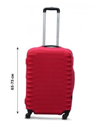 Качественны чехол серый на чемодан средний м дайвинг прочный текстильный чехол для чемодана среднего8 фото