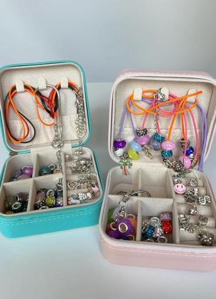 Набор бусин для браслетов и подвесок пандора с подарочной коробкой шкатулка набор для создания украшений8 фото