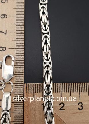 Срібна цепочка лисячий хвіст. ланцюг на шию срібло товстий широкий фокс 5 мм5 фото