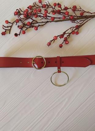 Кожаный ремень хит! 2 кольца