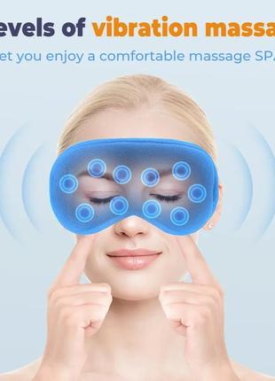 Маска массажер для сна с подогревом relax mask vt82-b. повязка для сна и релакса8 фото