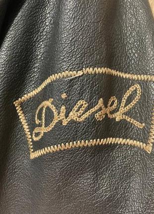 Vintage diesel leather flying cougar унисекс кожаная куртка косуха9 фото