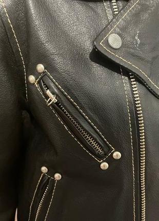 Vintage diesel leather flying cougar унисекс кожаная куртка косуха8 фото