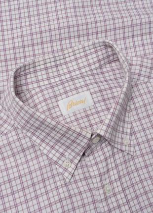 Brioni  purple plaid shirt чоловіча сорочка