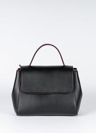 Жіноча сумка чорна з червоним сумка чорний клатч чорна сумочка через плече кросбоді