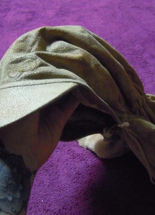 Шапка бандана с мехом, этно, бохо