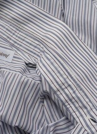 Brioni blue strip shirt&nbsp;&nbsp;мужская рубашка8 фото