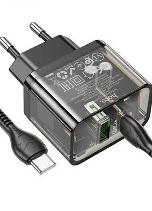 Зарядное устройство для быстрой зарядки телефона  hoco n34 pd20w+qc3.0 кабель type-c зарядка для телефона6 фото