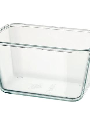 Ikea 365+ контейнер для еды, прямоугольный/стекло, 1,8 л