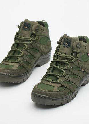 Тактичні зимові черевики з натуральної шкіри та кордури колір хакі, тактические ботинки зима термо, военная обувь размеры 36-47