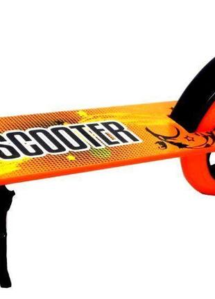 Двоколісний самокат scooter 460 помаранчевого кольору зі складною конструкцією4 фото
