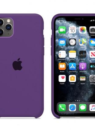 Чохол для iphone 11 pro silicone case силіконовий фіолетовий з відкритим низом