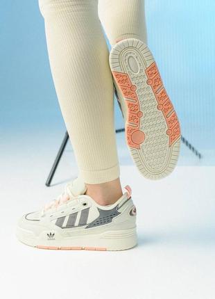 Женские кроссовки adidas adi2000 beige gray pink / адидас ади2000 бежевые серые розовые женская обувь / демисезонные / весенние , летние , осенние /10 фото