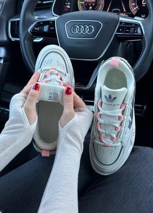 Женские кроссовки adidas adi2000 beige gray pink / адидас ади2000 бежевые серые розовые женская обувь / демисезонные / весенние , летние , осенние /8 фото