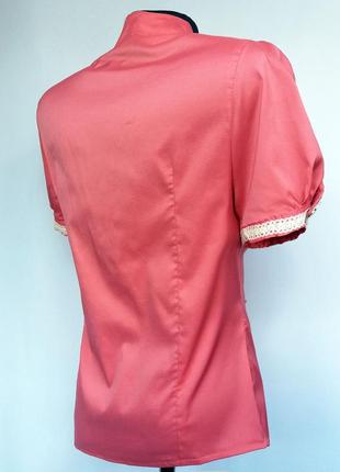 Суперцена. стильная блузка рубашка, отделка кружевом. новая, р. 46-504 фото