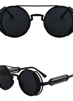 Солнцезащитные очки унисекс, круглые, винтажные, в готическом стиле, uv400