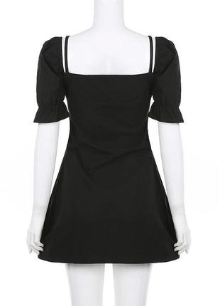 Готическое черное мини платье7 фото