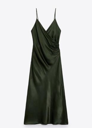 Сатиновое платье zara в бельевом стиле