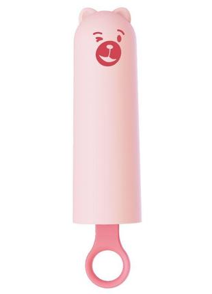 Вібратор cutevibe teddy pink (black dildo), реалістичний вібратор під виглядом морозива