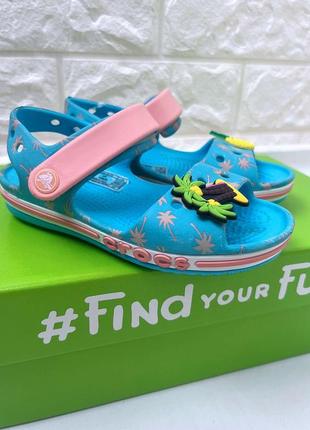 Дитячі сандалі crocs bayaband sandal kids pool блакитні