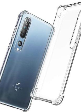 Чохол qhohq для xiaomi mi 10/10 pro(не для xiaomi mi note 10 / note 10 pro), корпуси silicone slim tpu four corners anti-fall (про1 фото