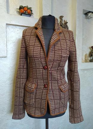 Пиджак  шерсть натуральная кожа massimo dutti