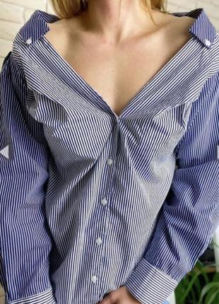 Блуза с объемными рукавами из тонкого хлопка h&m