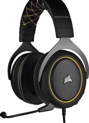 Геймерські дротові навушники corsair hs60 pro surround yellow