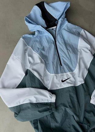 Анорак nike зелений / білий / блакитний чоловічий4 фото