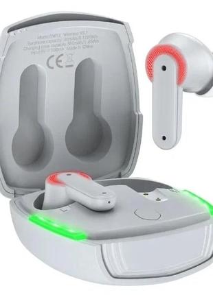 Блютуз навушники ігрові в кейсі вакумні сірі hoco геймерські навушники1 фото
