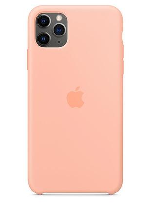 Чехол  silicone case soft touch для apple iphone 11 pro maх персиковый  с открытым низом