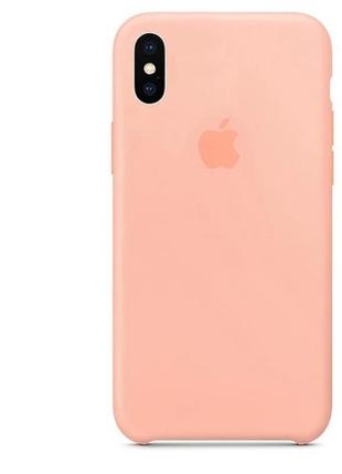 Силиконовый чехол apple silicone  для iphone х/xs персиковый с открытым низом